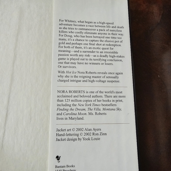 Hot Ice By Nora Roberts, Hardcover with Dust Jacket, Vintage, General Wear - Picture 5 of 8